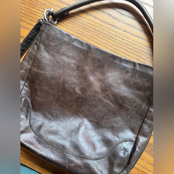 Frye Melissa Genuine Leather Hobo Dark Brown Slate - Picture 9 of 13